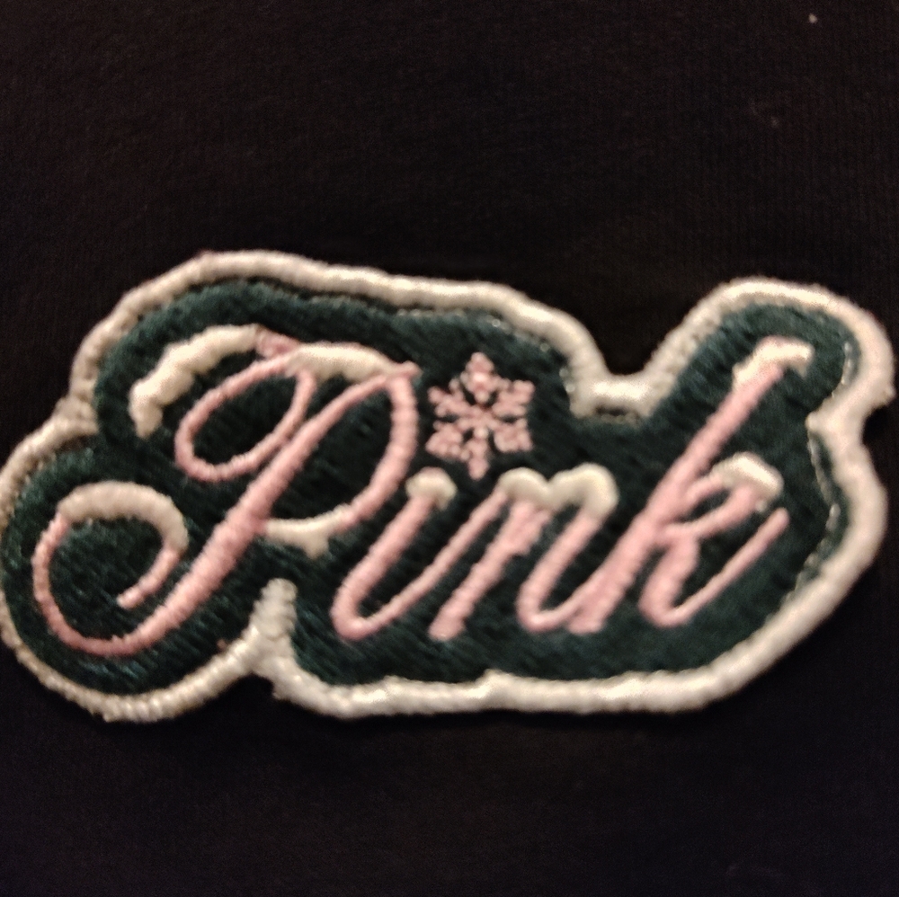 Pink Logo Patch Black Long Sleeve Shirt For Winter